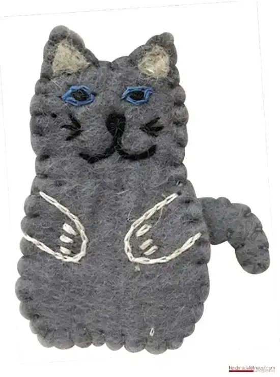 Dark Grey Cat Designed Finger Puppet