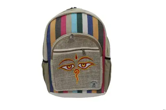 Eye Printed Hemp Backpack