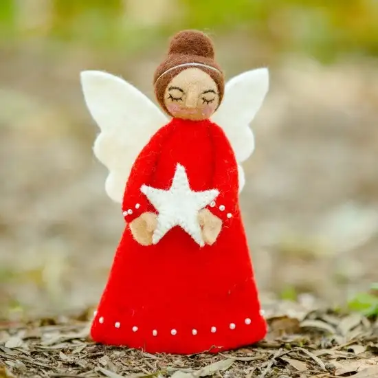 Felt Red Fairy Doll With Hat
