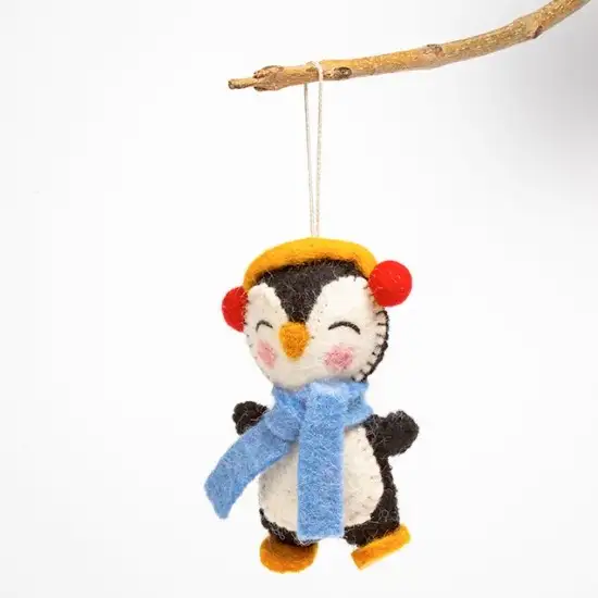 Felt Penguin with Ear Muffs Toy
