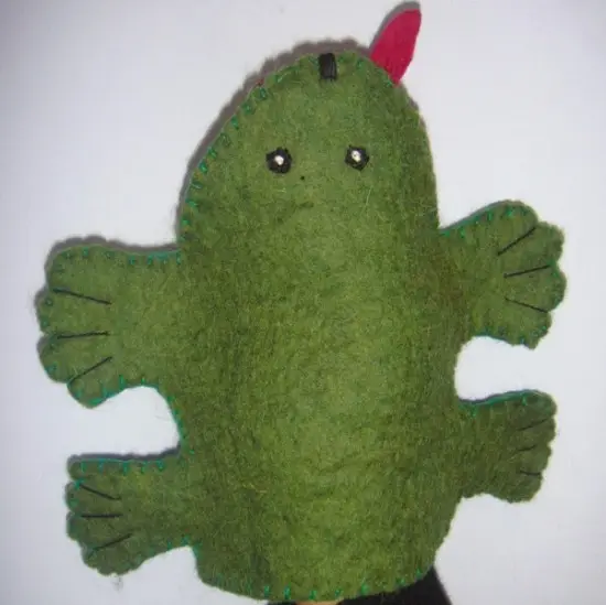 Handmade Felt Frog Design Hand Puppet